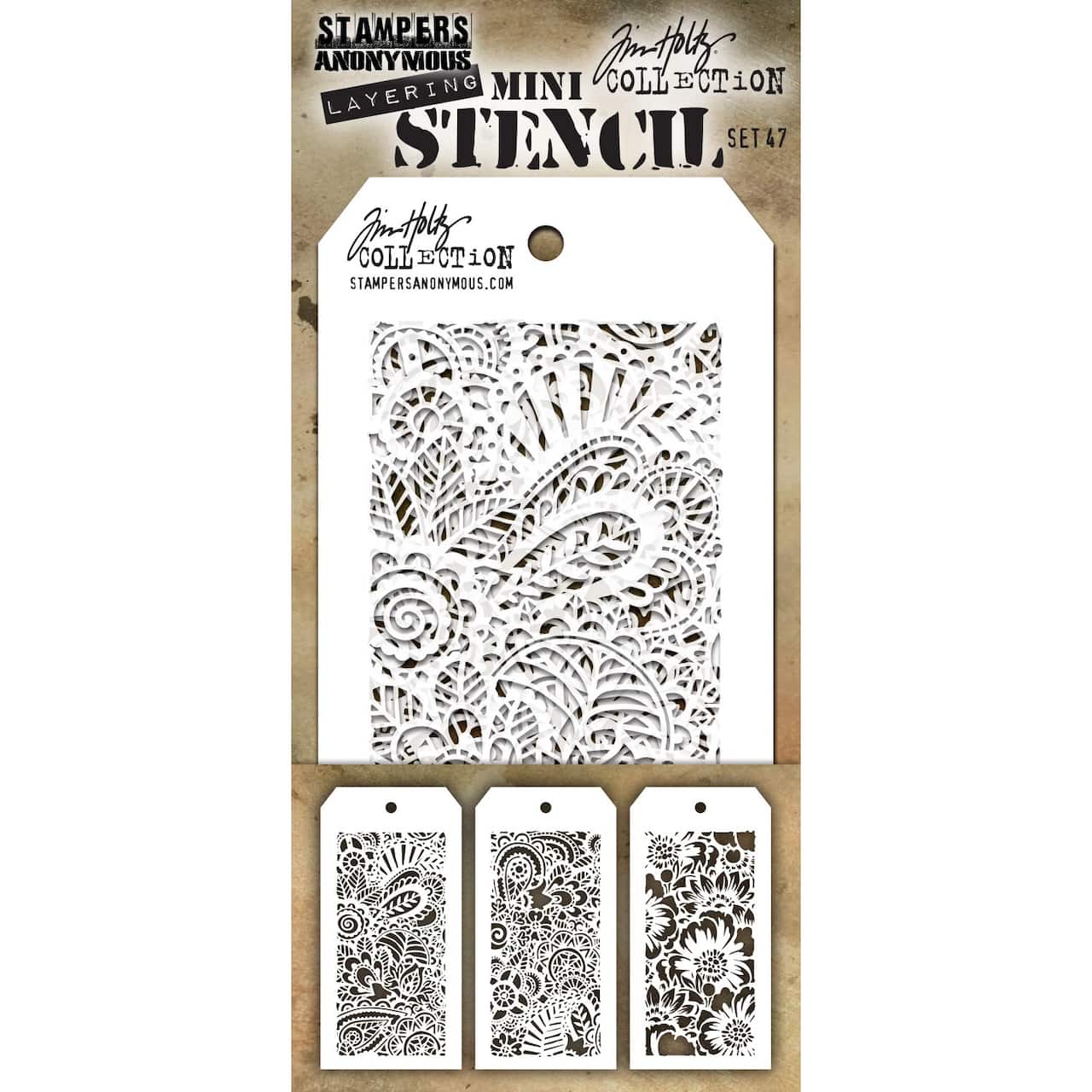 Stampers Anonymous Tim Holtz&#xAE; Mini Layered Stencil Set No.47